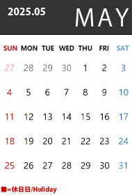 SHOP CALENDAR 202504